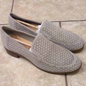Clarks Taupe Perforated Loafers
